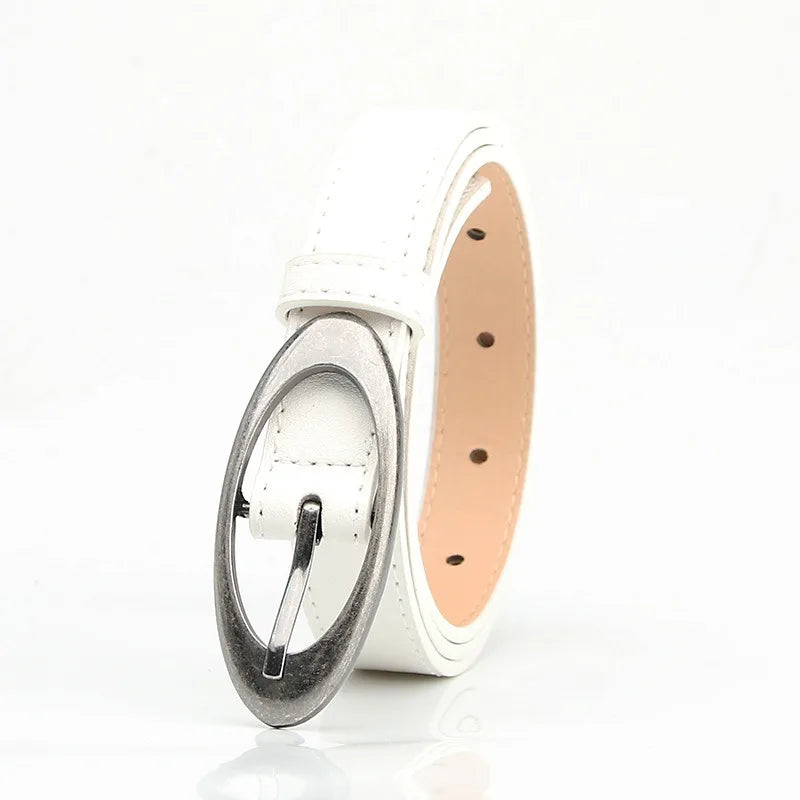 Minimalist Oval Buckle Waist Belt for Vintage Gothic Y2K Outfit Styling
