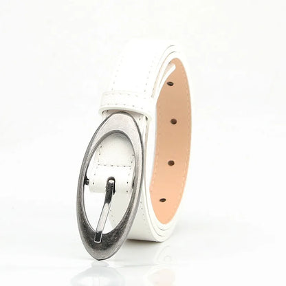 Minimalist Oval Buckle Waist Belt for Vintage Gothic Y2K Outfit Styling