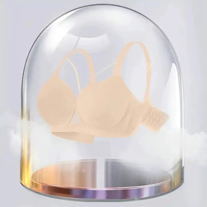 Seamless Smooth Push-Up Bra with Wide Side Support and Adjustable Straps