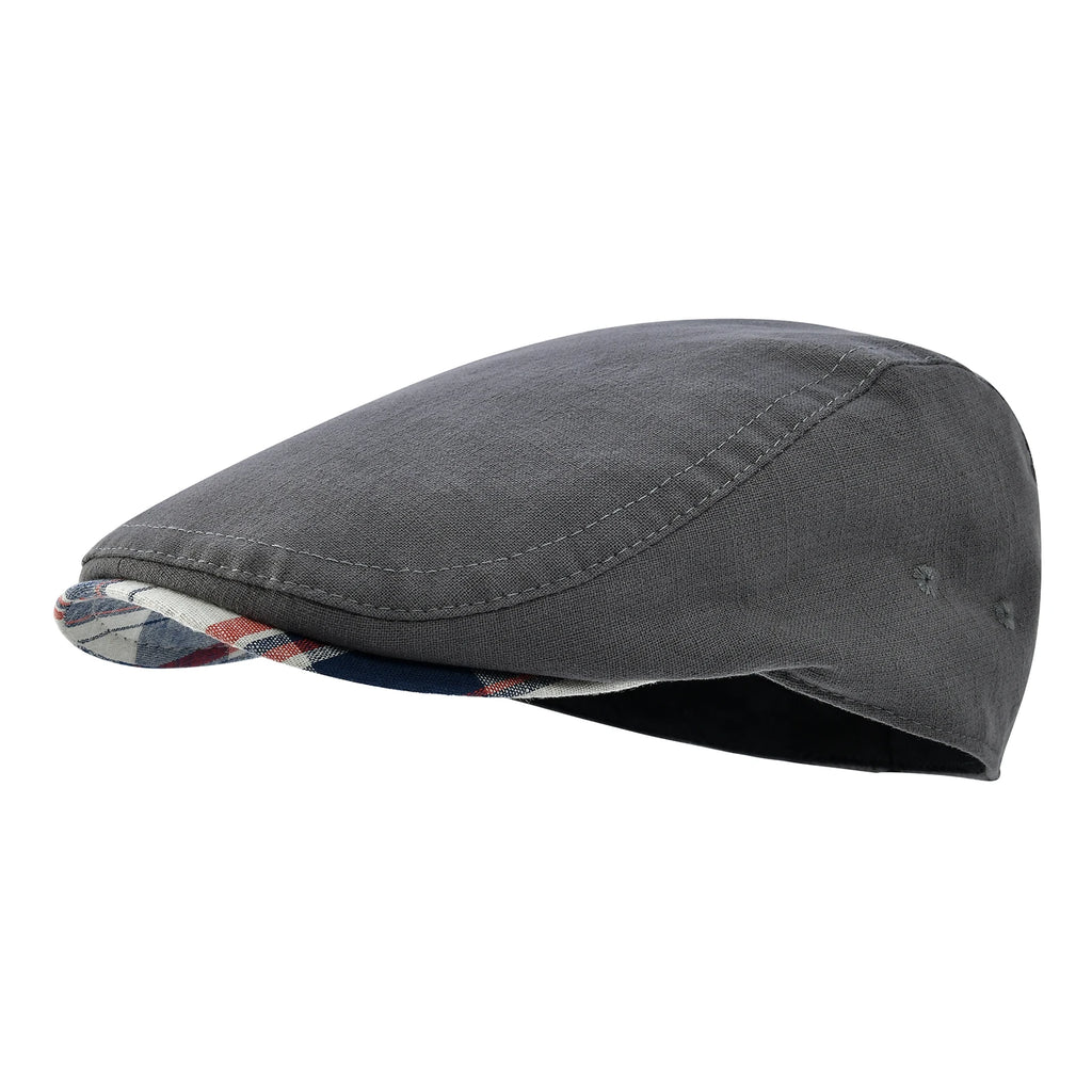 Classic Linen Flat Cap for Everyday Casual Vintage Inspired Four Season Fashion Style
