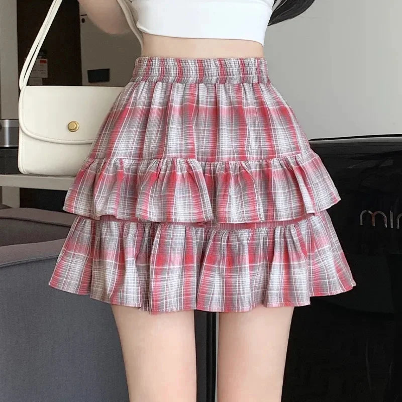 Tiered Ruffle Mini Skirt with Elastic Waist Balletcore Streetwear Silhouette