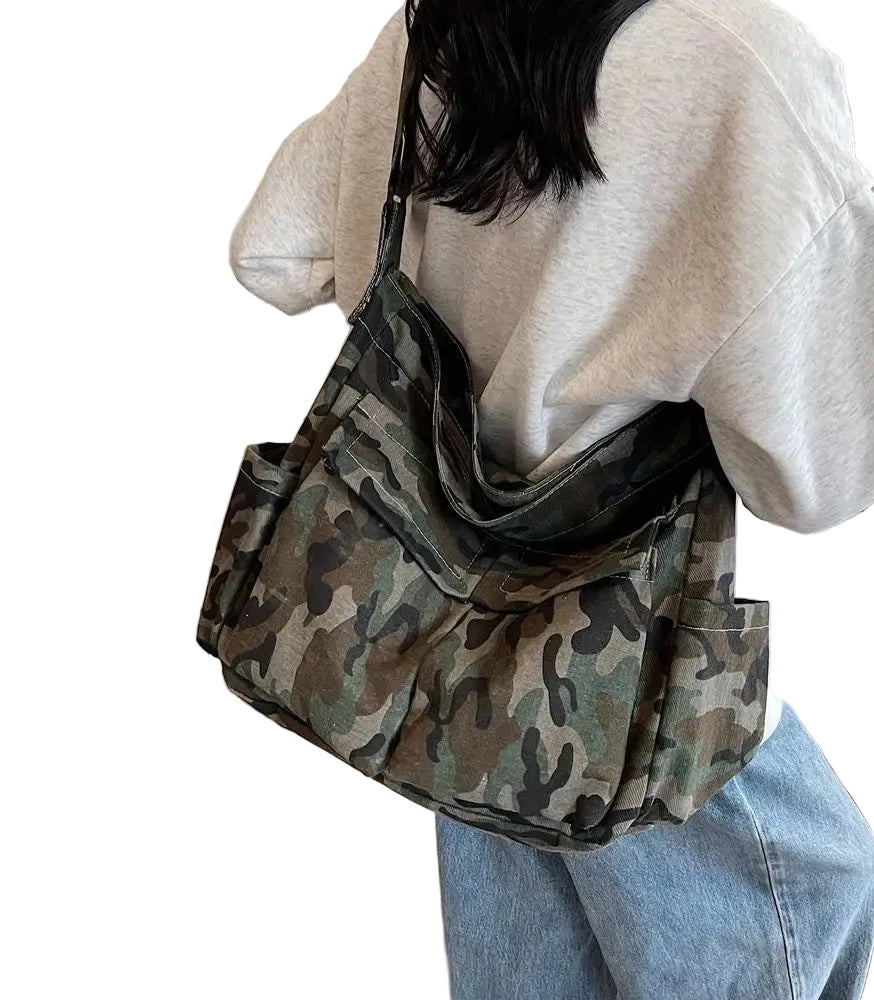 Utility Inspired Multi Pocket Shoulder Bag with Relaxed Streetwear Design