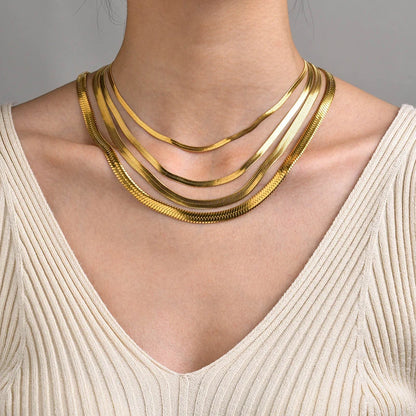 Minimalist Snake Chain Choker Necklace Modern Alternative Fashion Jewelry