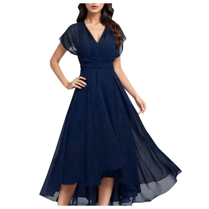 Flowing Chiffon Wrap Style Alternative Midi Dress