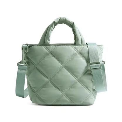 Quilted Puffer Crossbody Tote Bag with Lightweight Everyday Carry