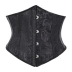Elegant White Floral Jacquard Underbust Corset Waist Cincher