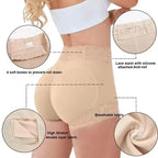 High-Waisted Lace-Trimmed Shaping Panty with Contour Rear Paneling