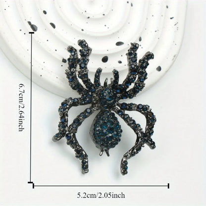 Gothic Crystal Spider Brooch for Dark Feminine and Alternative Styling