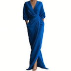 Minimalist Draped Maxi Dress with Relaxed Elegant Fashion Styling