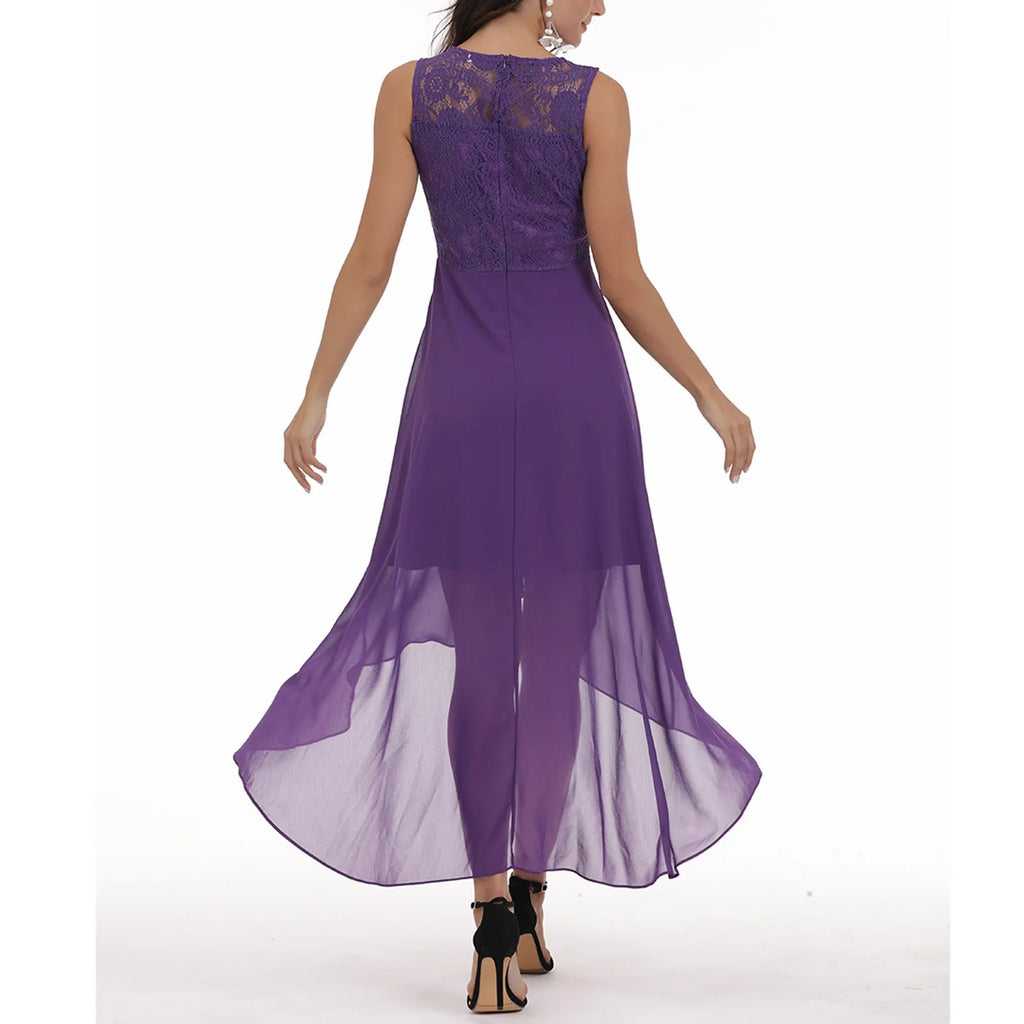 Sleeveless High Low Midi Dress With Soft Flowing Movement