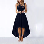 Sleeveless High Low Maxi Dress With Waist Tie Detail