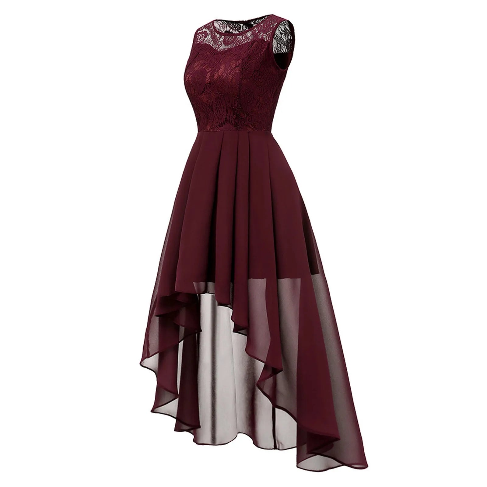 Sleeveless High Low Midi Dress With Soft Flowing Movement