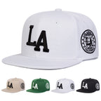 Embroidered Flat Brim Snapback Cap Adjustable Streetwear Hip Hop Fashion Hat