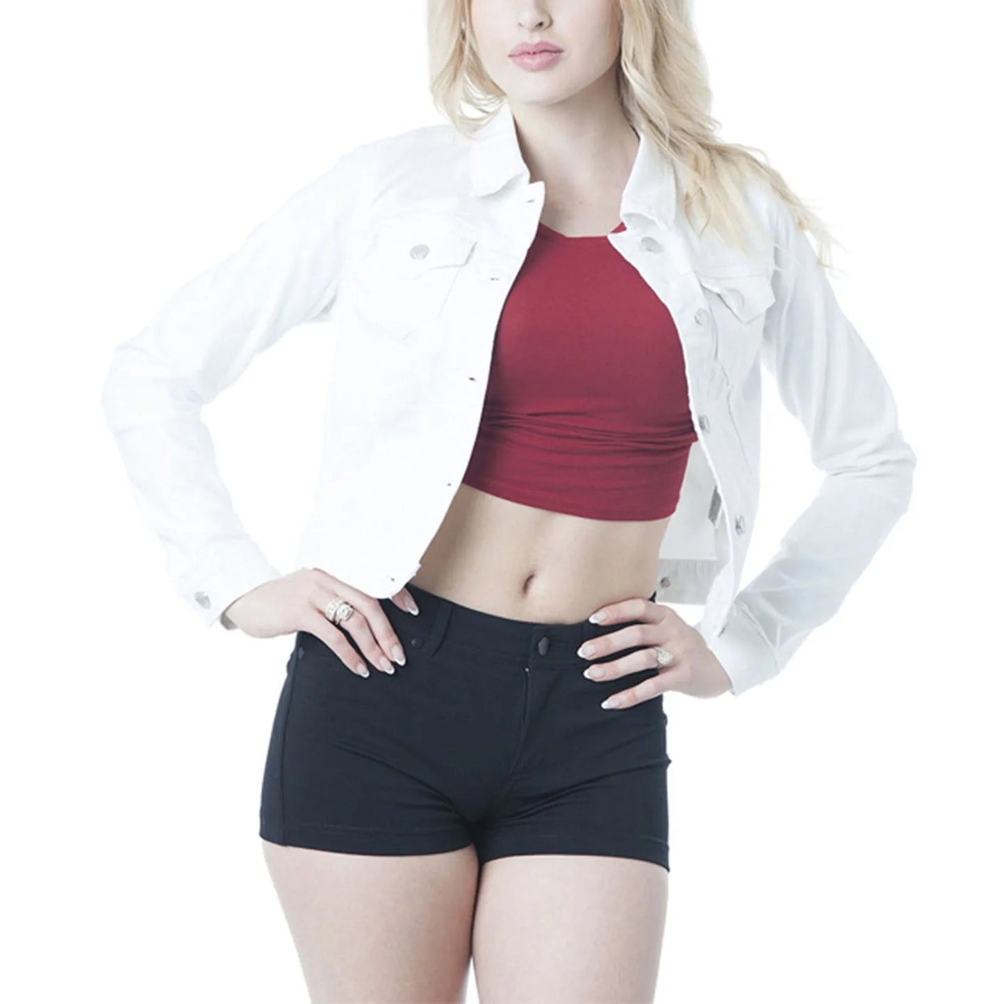 Women's Cropped Hooded Streetwear Jacket with Contemporary Casual Urban Design