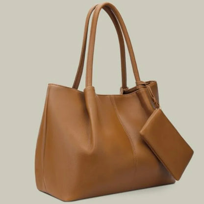 Minimal Large Capacity Tote Shoulder Bag with Clean Structured Design