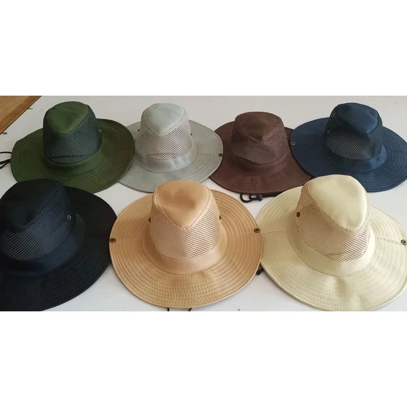 Breathable Mesh Boonie Sun Hat with Wide Brim for Hiking Fishing and Outdoor Travel