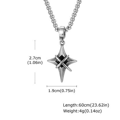 Star Cross Pendant Necklace Gothic Punk Alternative Statement Jewelry