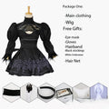 Elaborate Dark Fantasy Gothic Mini Dress with Intricate Embroidery and Puff Sleeves