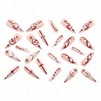 Gothic Cross and Blood Drip Press On Nails for Alternative Fashion Styles