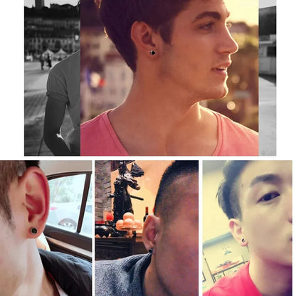 Industrial Barbell Stud Earrings for Punk Streetwear and Alternative Fashion