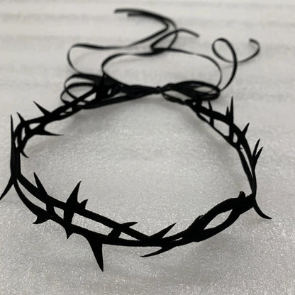 Barbed Thorn Choker Necklace for Gothic Punk Alternative Fashion Styling