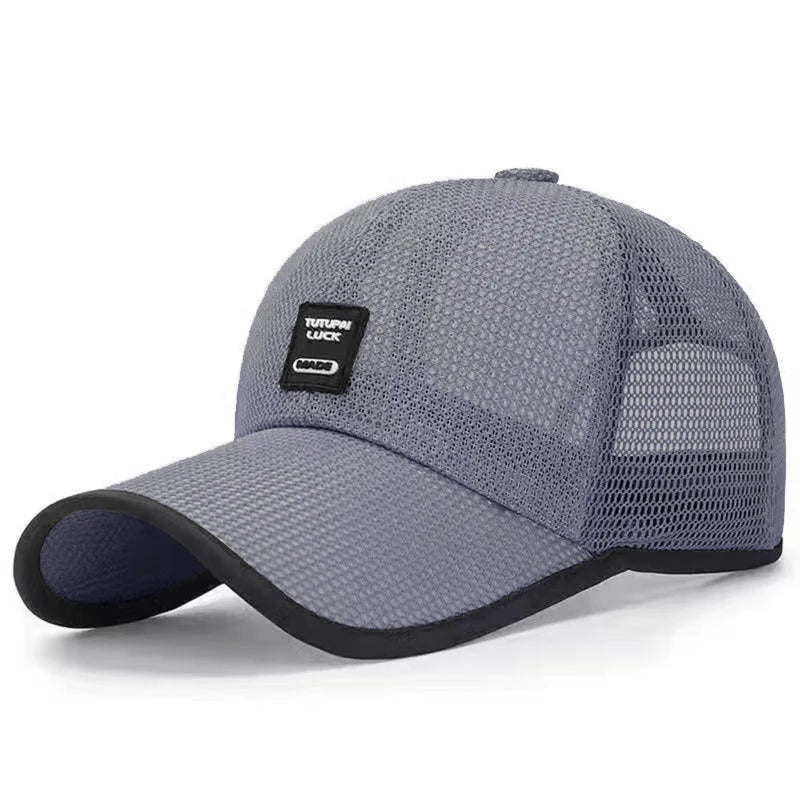 Breathable Linen Mesh Baseball Cap Adjustable Curved Brim Casual Outdoor Streetwear Hat