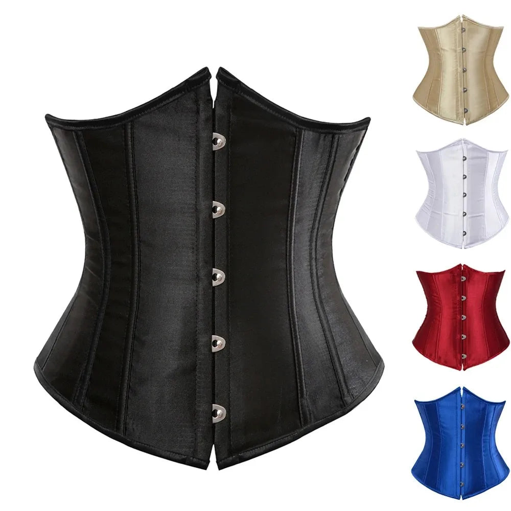 Classic Underbust Corset Belt with Structured Panels and Waist-Defining Silhouette
