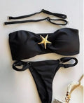 Fierce Mixed Animal Print Bandeau Bikini with Center O-Ring Hardware
