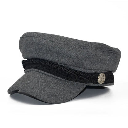 Classic Cotton Blend Military Baker Cap for Vintage Casual Everyday Fashion Style