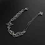 Gothic Cross Charm Layered Chain Bracelet for Punk and Alternative Styling