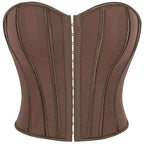 Strapless Corset Top with Structured Boning and Sculpted Waist Silhouette