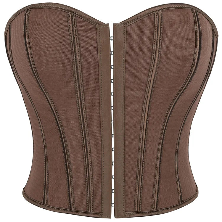 Strapless Corset Top with Structured Boning and Sculpted Waist Silhouette
