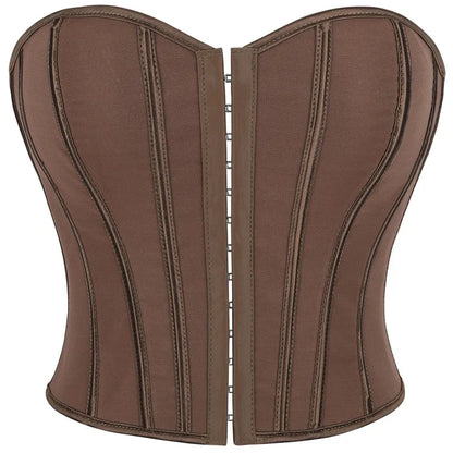 Strapless Corset Top with Structured Boning and Sculpted Waist Silhouette