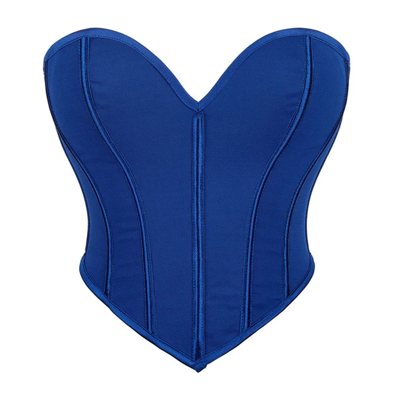 Strapless Corset Tube Top with Sculpted Panels and Backless Silhouette