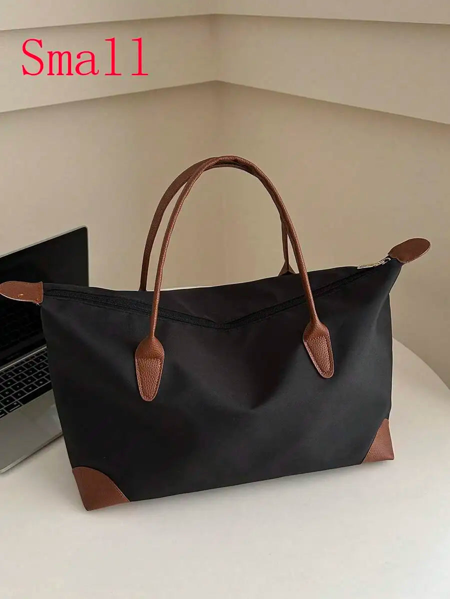 Minimalist Large Capacity Weekender Tote Bag with Zip Closure