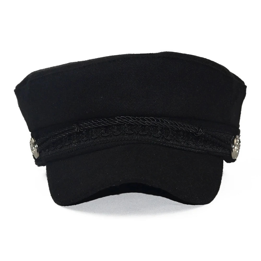 Classic Cotton Blend Military Baker Cap for Vintage Casual Everyday Fashion Style