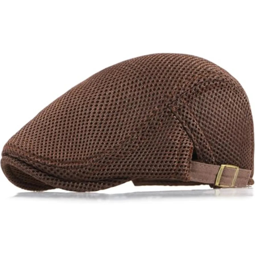 Breathable Mesh Ivy Flat Cap Adjustable Cotton Casual Vintage Driving Streetwear Hat