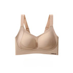 Seamless Wire-Free Plunge Bra with Side-Smoothing Support and Textured Cups