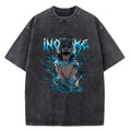 Dark Wolf Anime Oversized Vintage Wash Streetwear Graphic T-Shirt