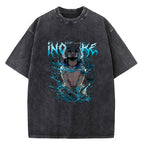 Dark Wolf Anime Oversized Vintage Wash Streetwear Graphic T-Shirt