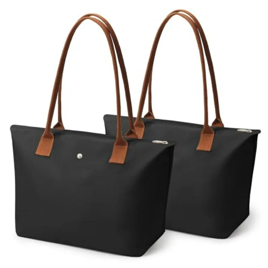 Minimal Large Capacity Tote Shoulder Bag with Zip Closure Design