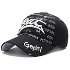 Typography Embroidered Baseball Cap Adjustable Curved Brim Urban Streetwear Fashion Hat