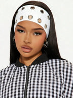 Grommet Detail Headband Punk Alternative Streetwear Hair Accessory