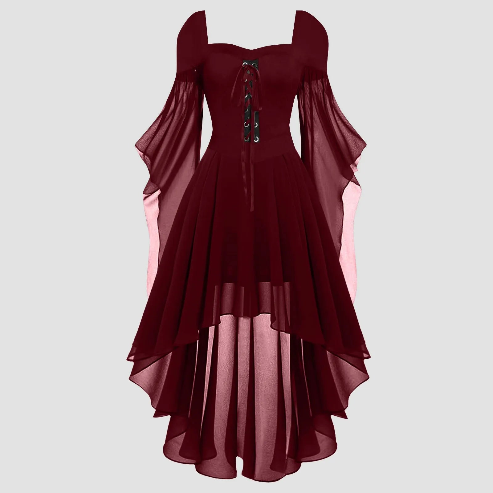 Layered Chiffon Gothic Dress with Elegant Dark Fashion Aesthetic