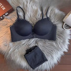 Smooth Contour Seamless Push-Up Bra and Matching Panty with Scalloped Lace Edging