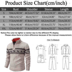 Men's Quarter Zip High Neck Patterned Knit Streetwear Sweater Pullover
