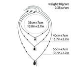 Layered Crystal Drop Necklace Set for Gothic Y2K and Dark Feminine Fashion Styling