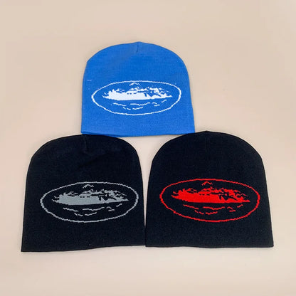 Minimalist Graphic Acrylic Knit Beanie for Contemporary Streetwear Casual Winter Everyday Fashion Style
