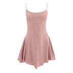 Sparkle Embellished Sleeveless Mini Dress With Flared Skater Inspired Silhouette