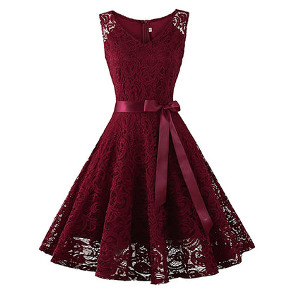 Vintage Lace Flare Dress with Kawaii Gothic Aesthetic